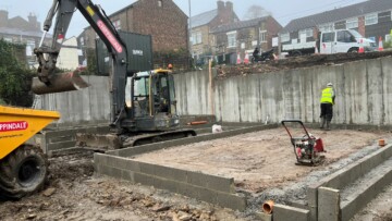 retaining wall for Morley Houses